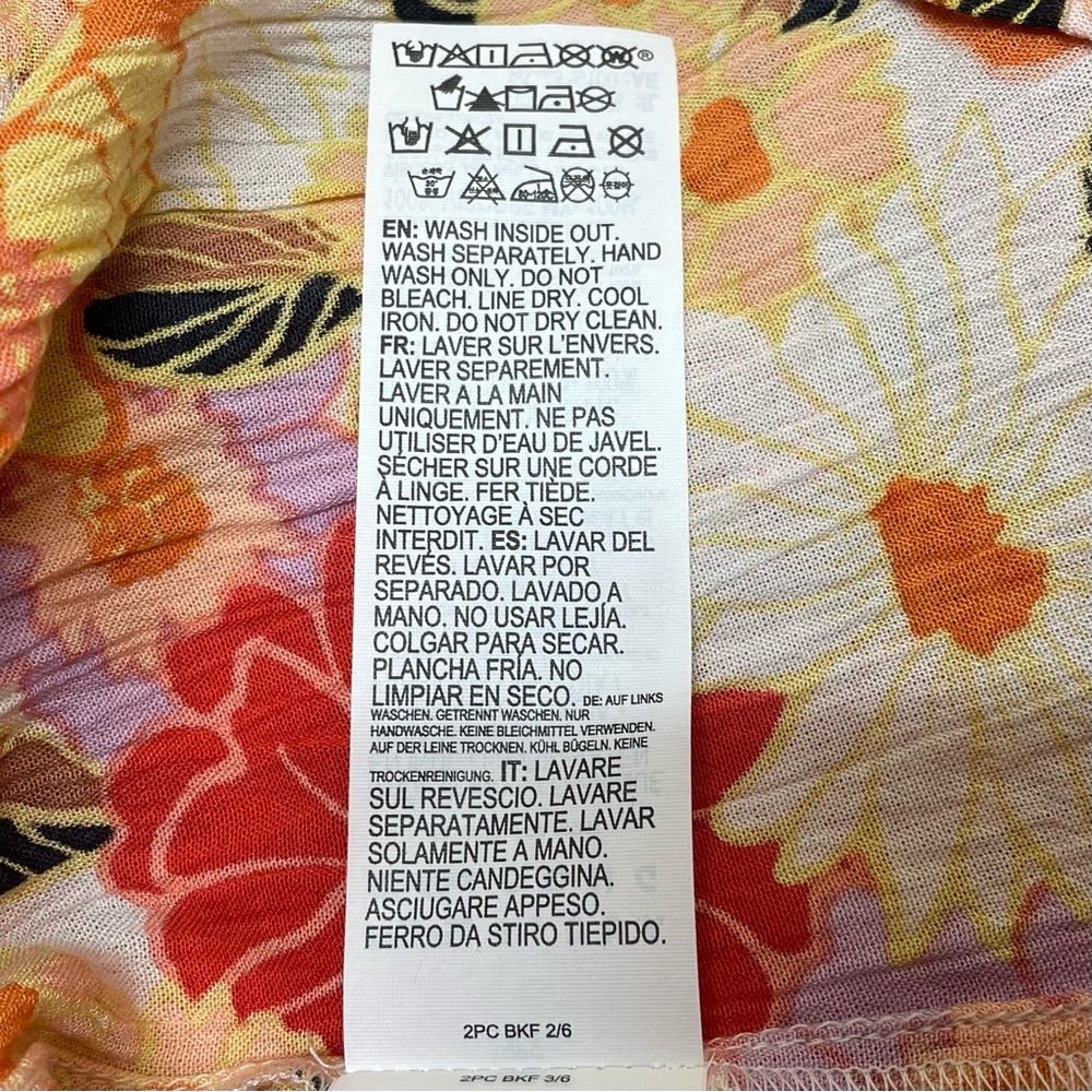 Billabong Girls' Bright Floral Love Sugar Coral Mini Boho Dress Size Medium NWT - Picture 11 of 13
